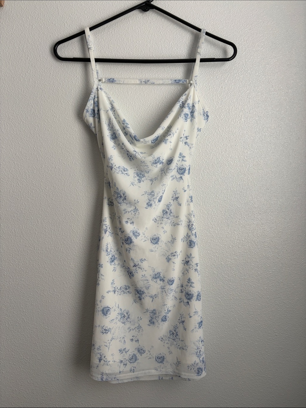 Blue Floral Cowl Neck Slip Dress - Women's NWT